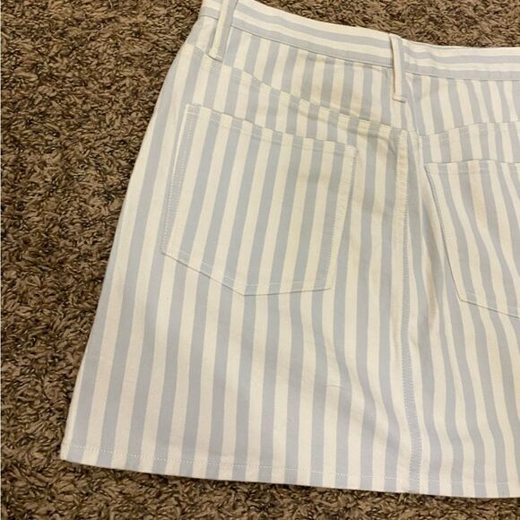 Madewell Stretch A-Line Mini Skirt in Pompano Stripe: Button-Front size 28 - Picture 8 of 14